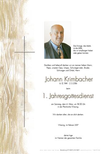 Parte von Johann Krimbacher