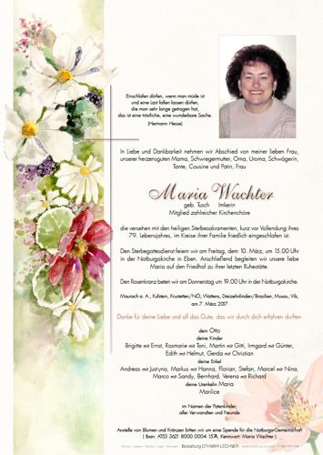 Parte von Maria Wachter