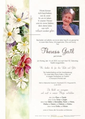 Parte von Theresia Gertl