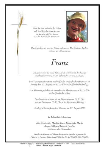 Parte von Franz Gapp