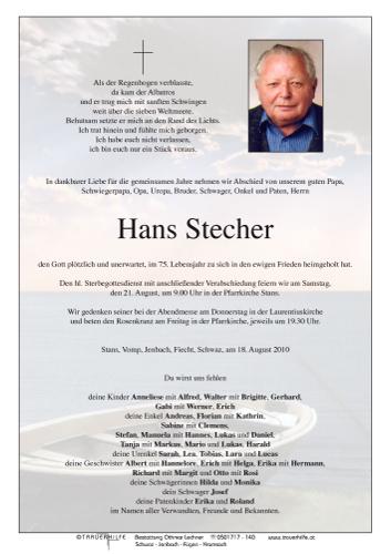 Parte von Johann Stecher