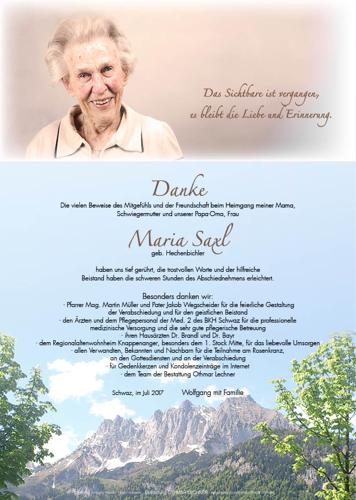 Parte von Maria Saxl