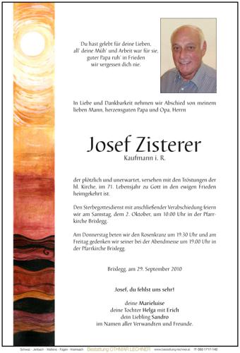 Parte von Josef Zisterer