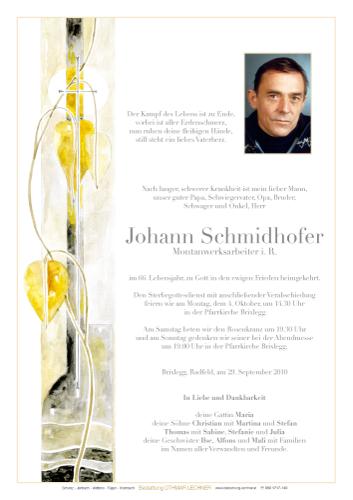 Parte von Johann Schmidhofer