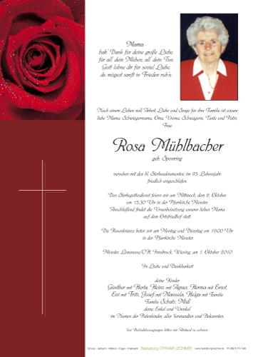 Parte von Rosa Mühlbacher