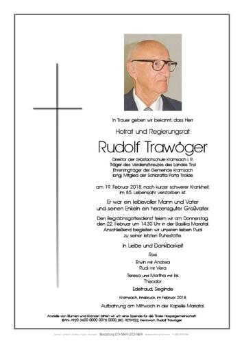 Parte von & Regierungsrat Trawöger Rudolf Hof-