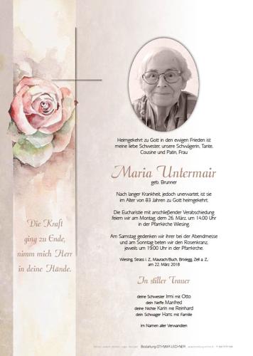 Parte von Maria Untermair