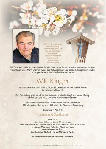Parte von Willi Klingler