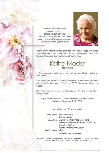 Parte von Käthe Mader