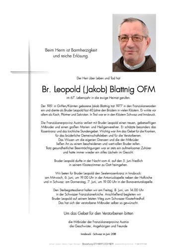 Parte von Leopold (Jakob) Blattnig OFM Br.