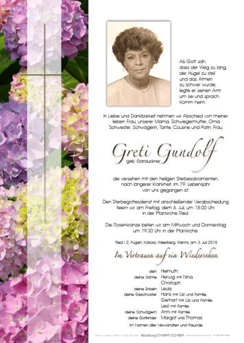 Parte von Greti Gundolf