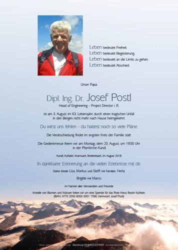 Parte von Ing. Dr. Postl Josef Dipl.