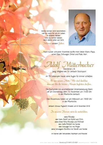 Parte von Adolf Mitterbacher