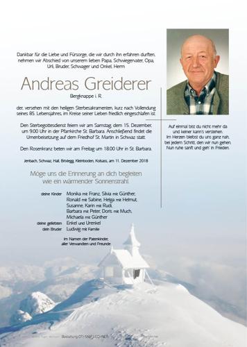 Parte von Andreas Greiderer