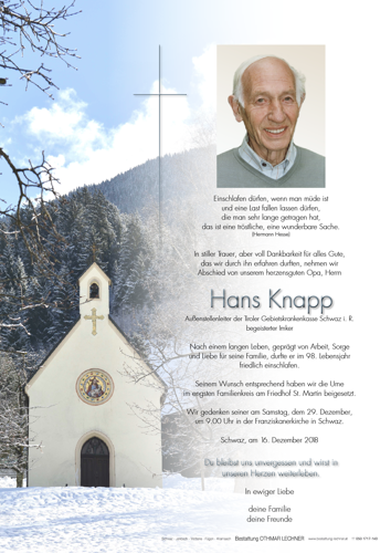 Parte von Johann Knapp