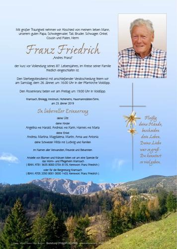 Parte von Franz Friedrich