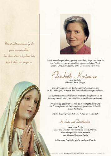 Parte von Kostenzer Elisabeth