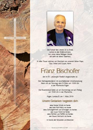 Parte von Franz Bischofer