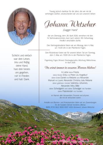 Parte von Johann Wetscher