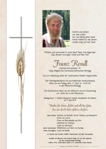 Parte von Franz Rendl