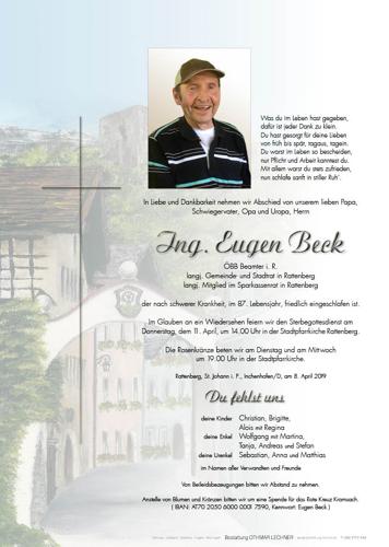 Parte von Beck Eugen Ing.