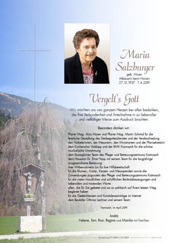 Parte von Maria Salzburger