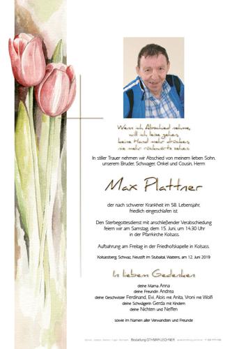 Parte von Max Plattner