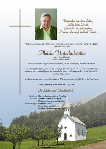 Parte von Aloisia Unterladstätter