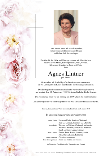 Parte von Agnes Lintner