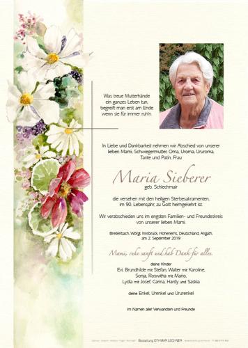 Parte von Maria Sieberer