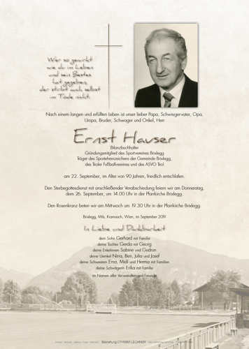 Parte von Ernst Hauser