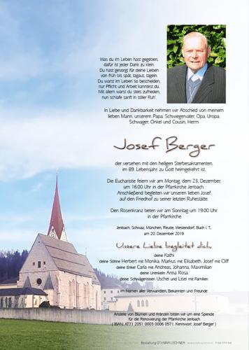 Parte von Josef Berger