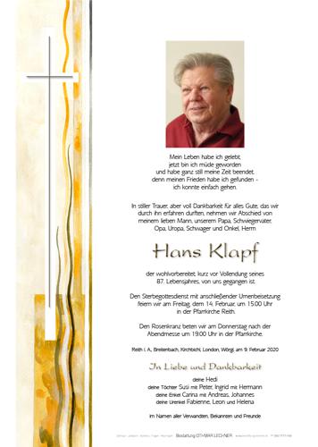 Parte von Hans Klapf