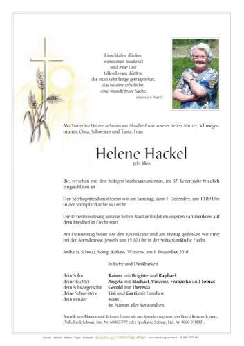 Parte von Helene Hackel