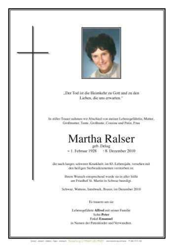 Parte von Martha Ralser