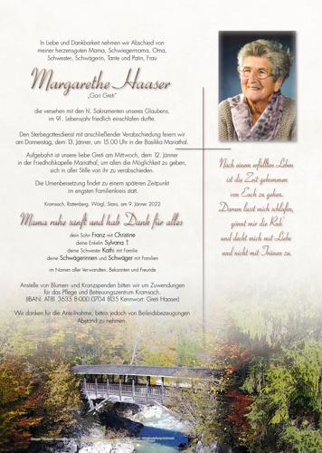 Parte von Margarethe Haaser