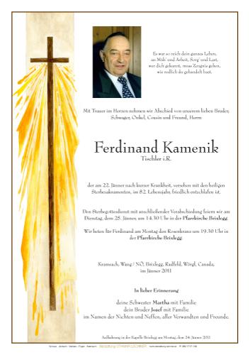 Parte von Ferdinand Kamenik