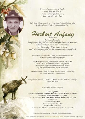 Parte von Herbert Anfang