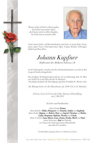 Parte von Johann Kupfner
