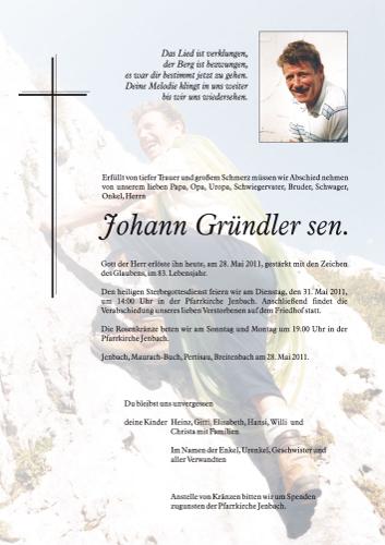 Parte von Johann Gründler