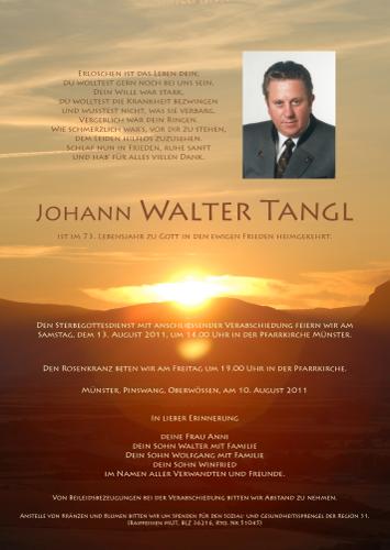 Parte von Johann Tangl