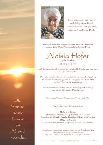 Parte von Aloisia Hofer