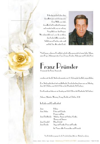 Parte von Franz Prünster