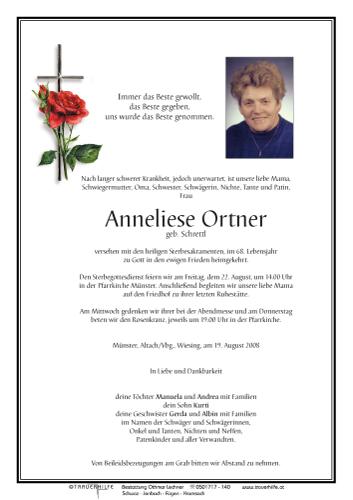 Parte von  Ortner Anneliese Frau
