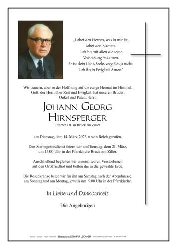 Parte von Johann Georg Hirnsperger