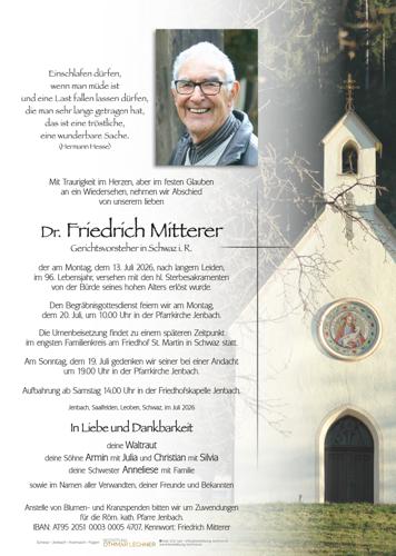 Parte von Dr. Friedrich Mitterer