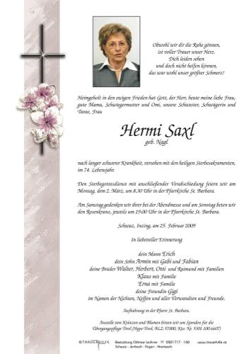 Parte von  Saxl Hermine Frau