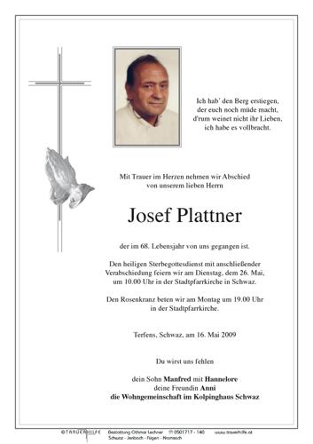 Parte von Josef Plattner