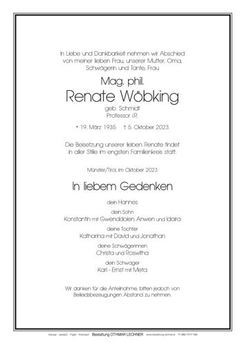 Parte von Mag. phil. Renate Wöbking