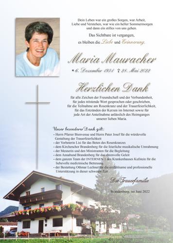 Parte von Maria Mauracher